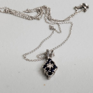 Attleboro Necklace 14K‎ White Gold Purple Topaz Sil